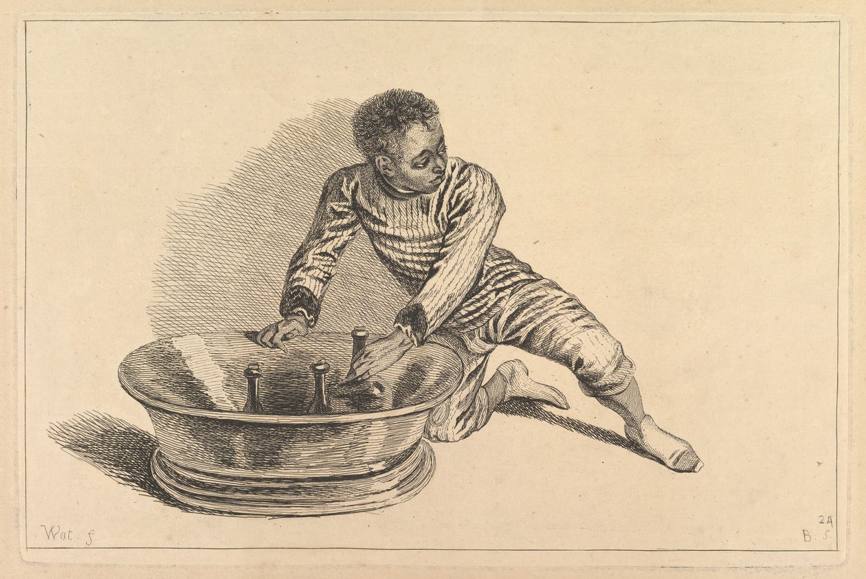 Černé africké vyjímání lahví z chladiče, 18. století. od François Boucher