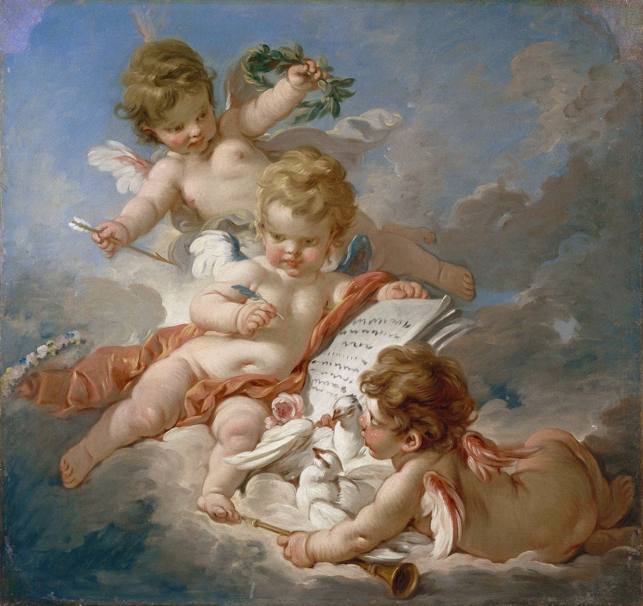 Boucher - Amorci. Alegorie poezie, 60. léta 17. stoletíFXD od François Boucher