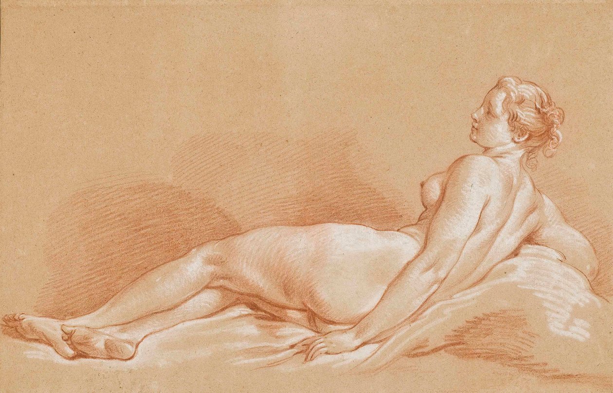 Boucher - Ležící mladá žena od François Boucher