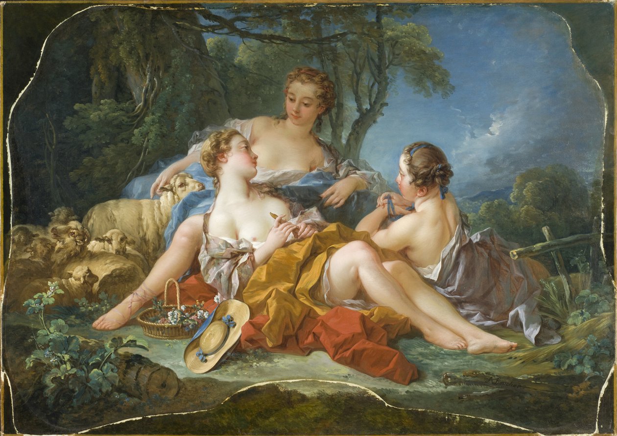 Boucher - Pastýřské důvěrnosti, kolem roku 1745 od François Boucher