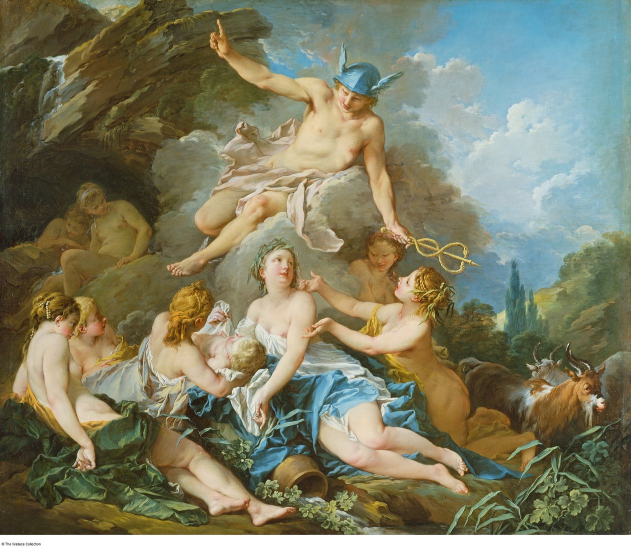 Boucher - Merkur svěřuje nemluvně Bakcha nymfám, asi 1732 - 1734 od François Boucher