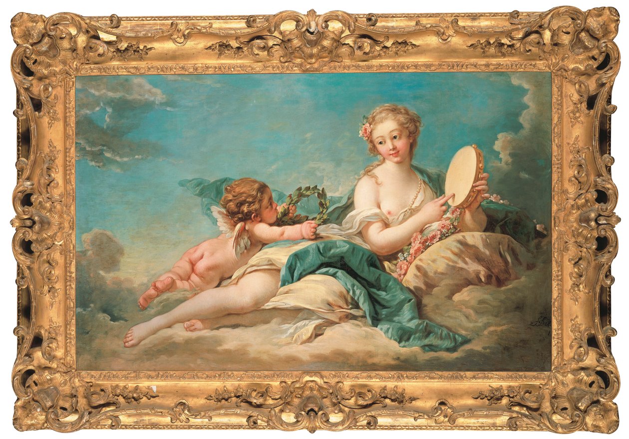 Clio, múza historie a písně, 1758 od François Boucher
