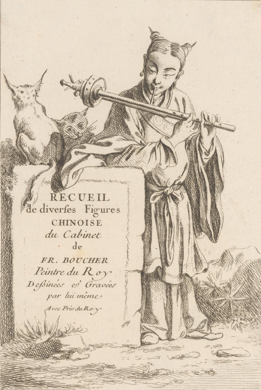 Sbírka rozmanitých čínských figurek, 1738-45. od François Boucher