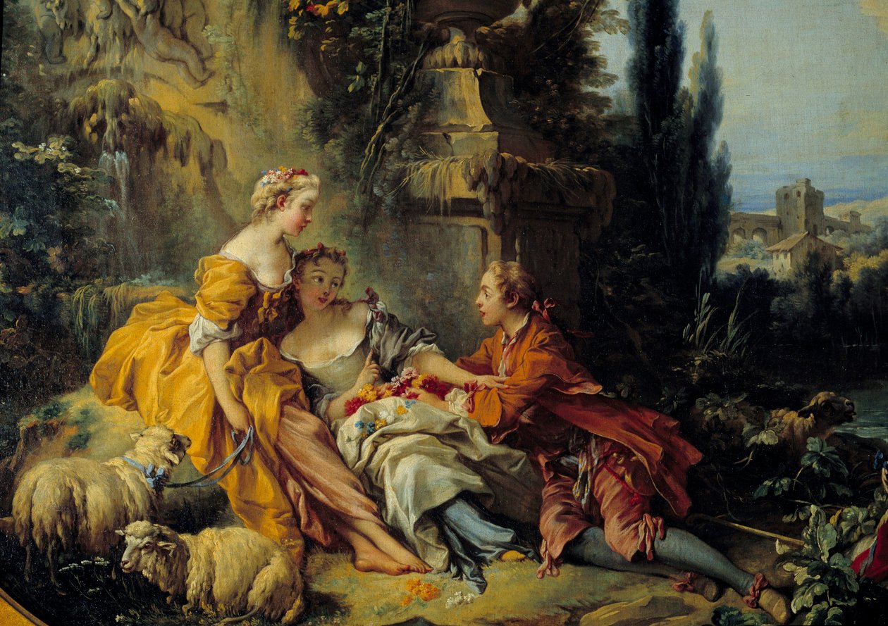 Conversation Champetre Malba od Francoise Bouchera (1703-1770) 18. stol. od François Boucher