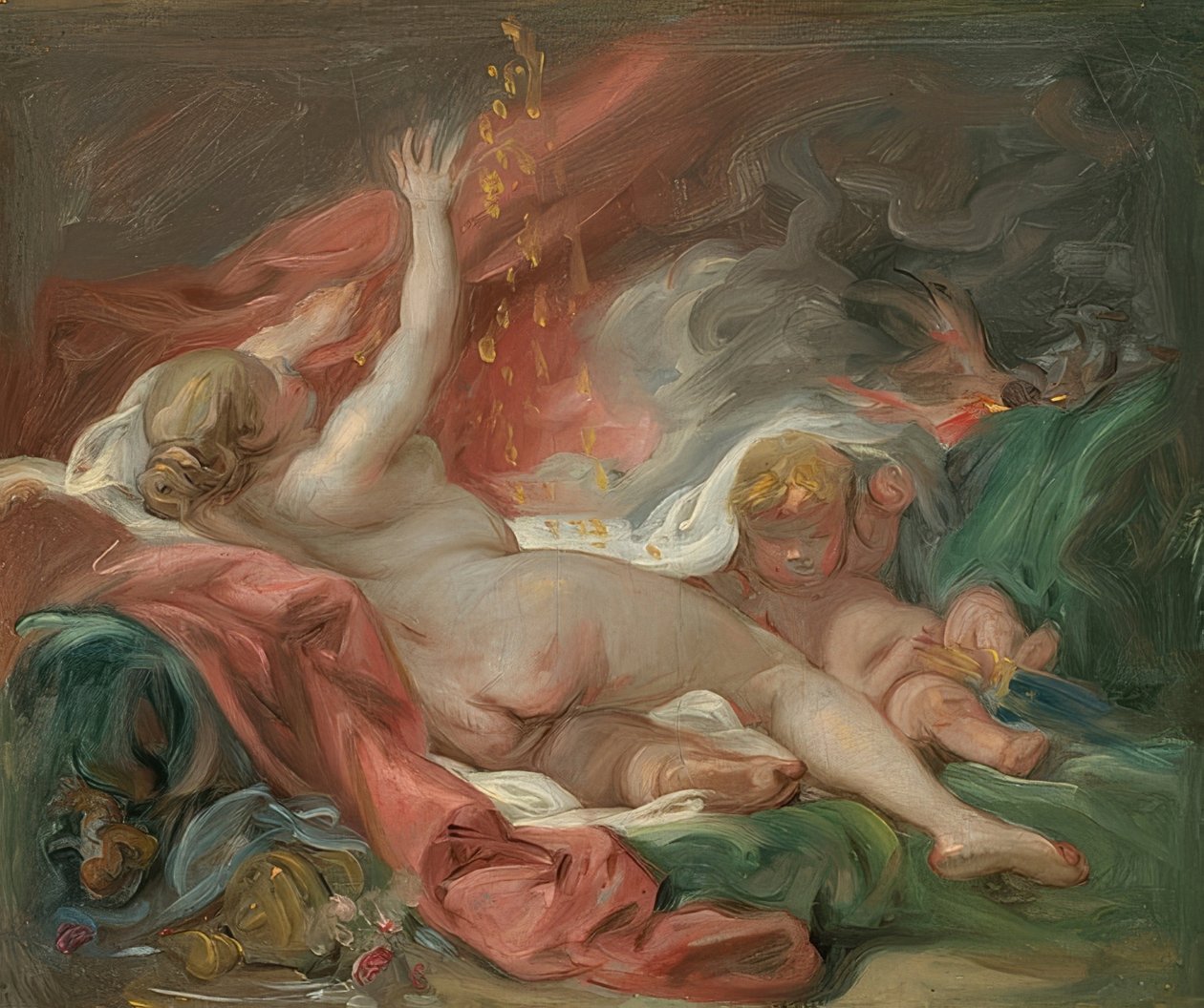 Danaë (studium). Kolem roku 1760 od François Boucher