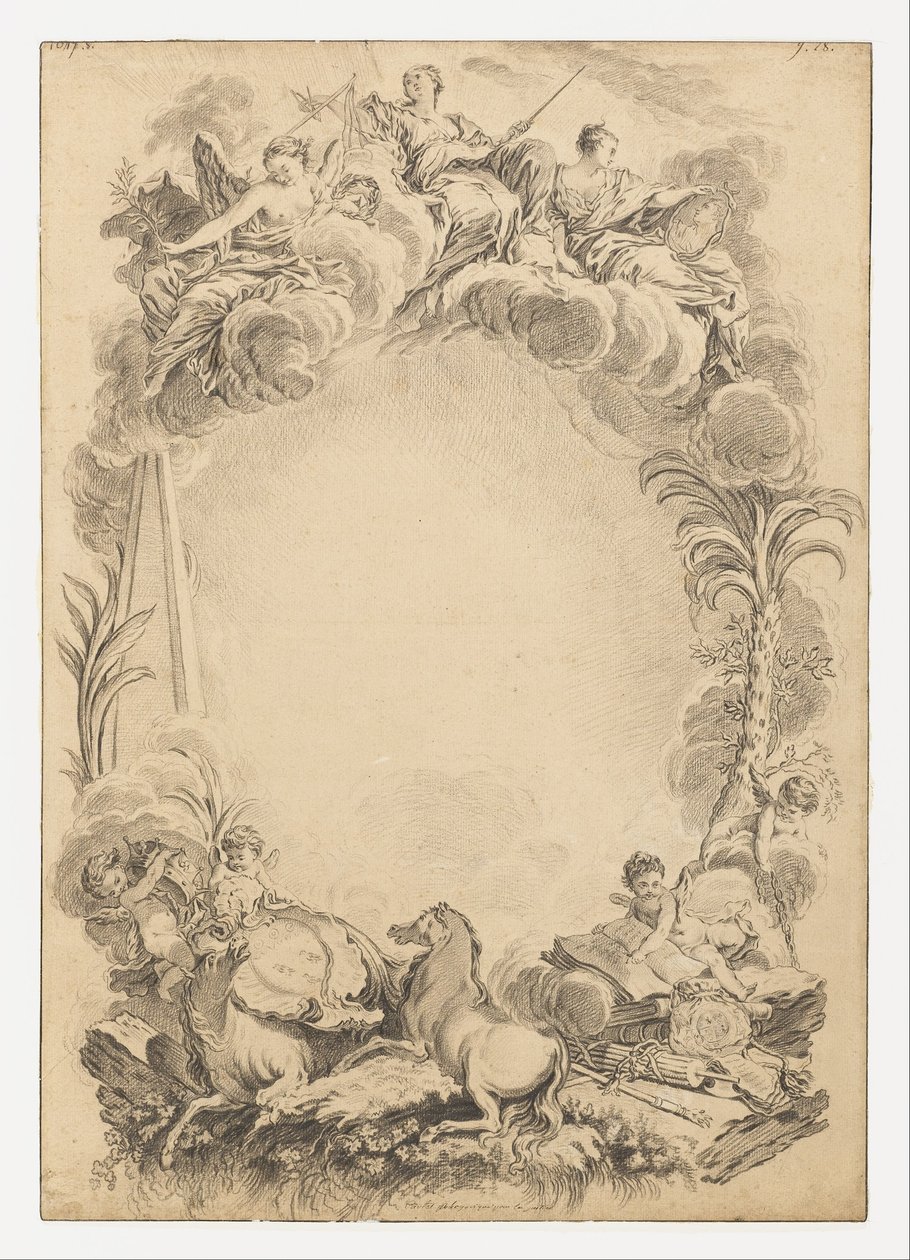 Design pro erb na počest Williama Earla Cowpera (asi 1665-1723) od François Boucher