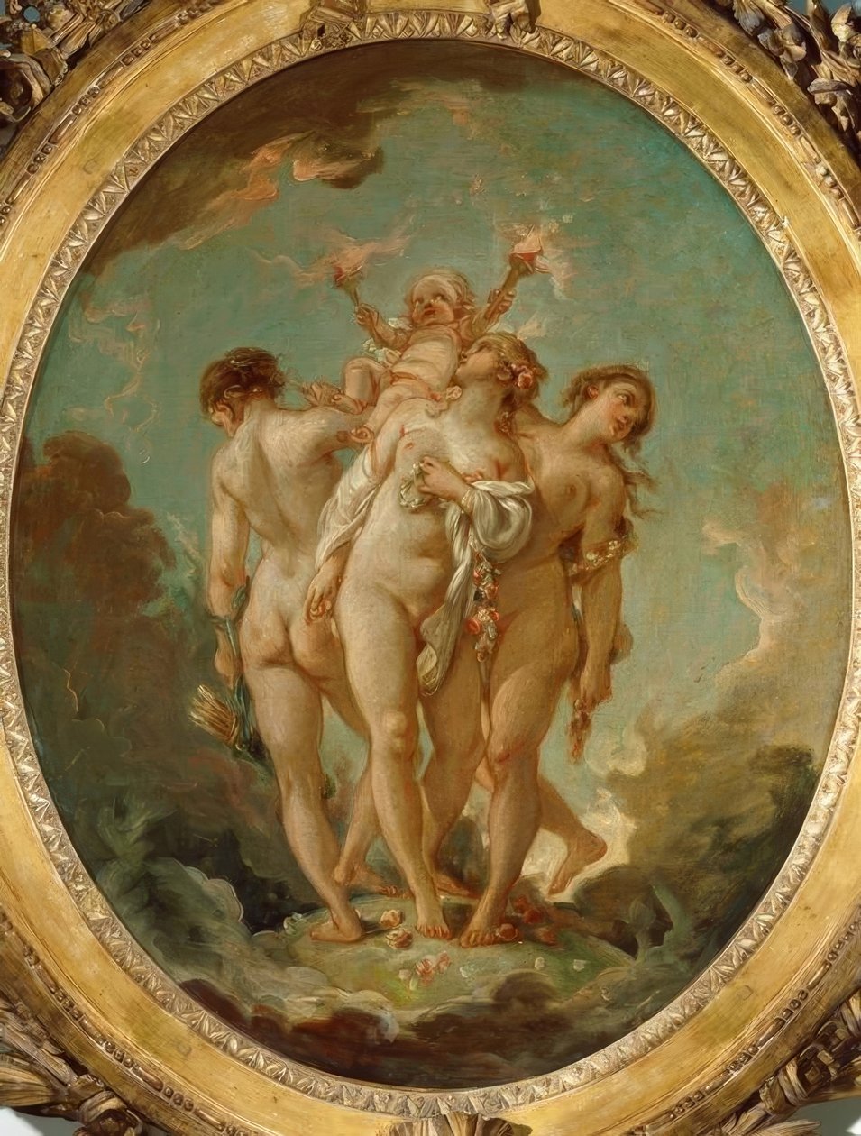 Tři grácie s Amorem od François Boucher