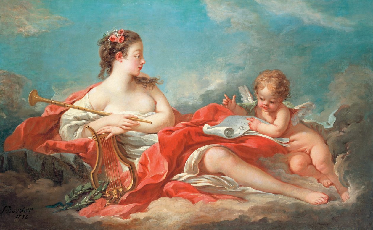 Erato, Múza milostné poezie od François Boucher