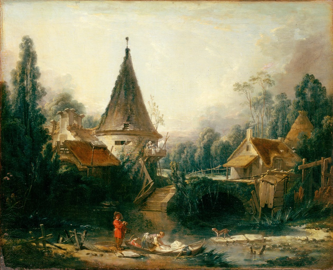Francouzsky: Paysage près de Beauvais Krajina u Beauvais od François Boucher