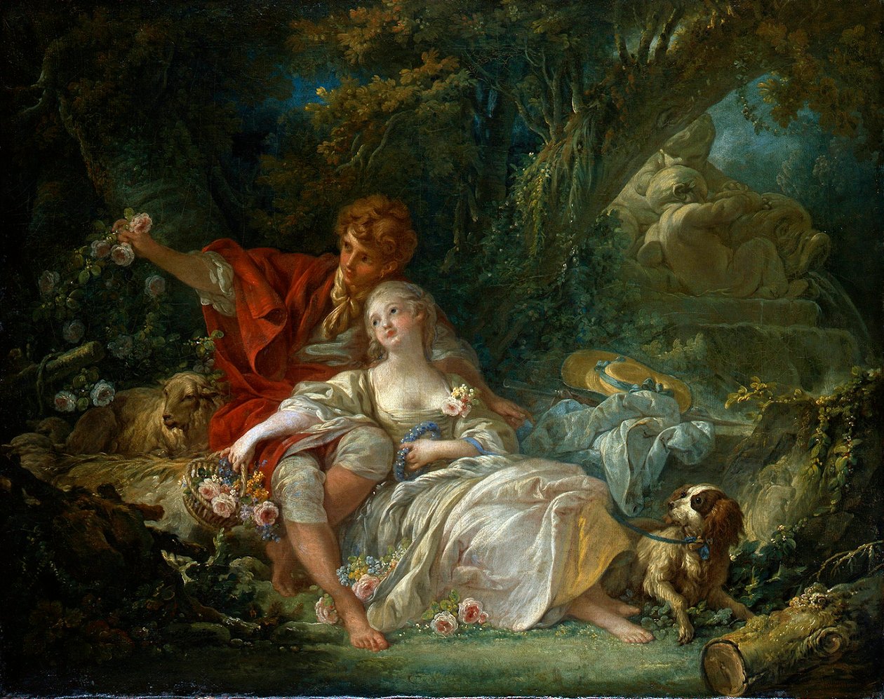 Německy: Pastýř a pastýřka pastorální od François Boucher