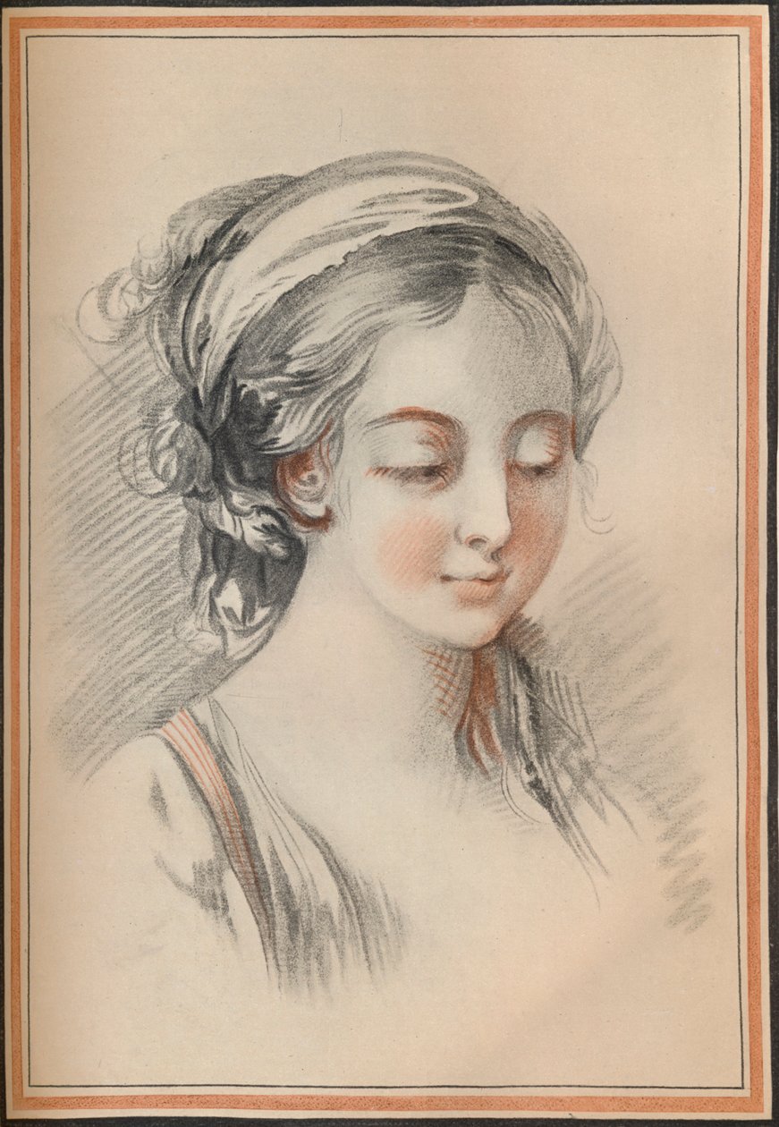Hlava dívky, c1746 od François Boucher