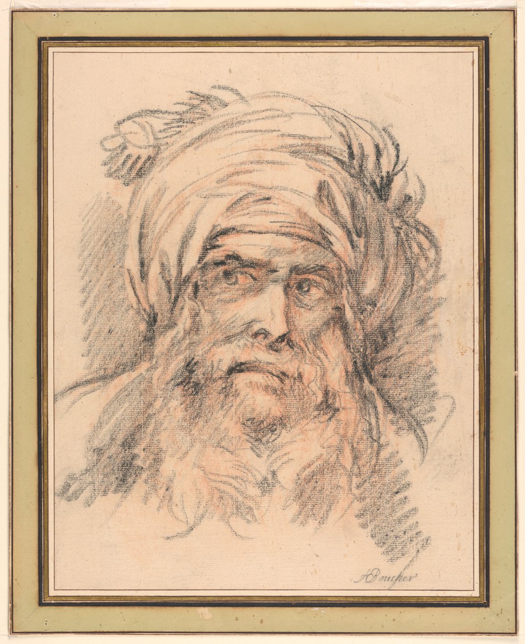 Hlava muže v turbanu od François Boucher
