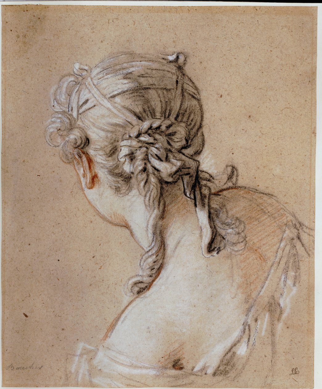 Hlava ženy zezadu, kolem roku 1740 od François Boucher