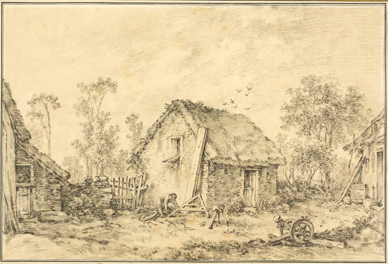 Krajina s rustikální chalupou od François Boucher