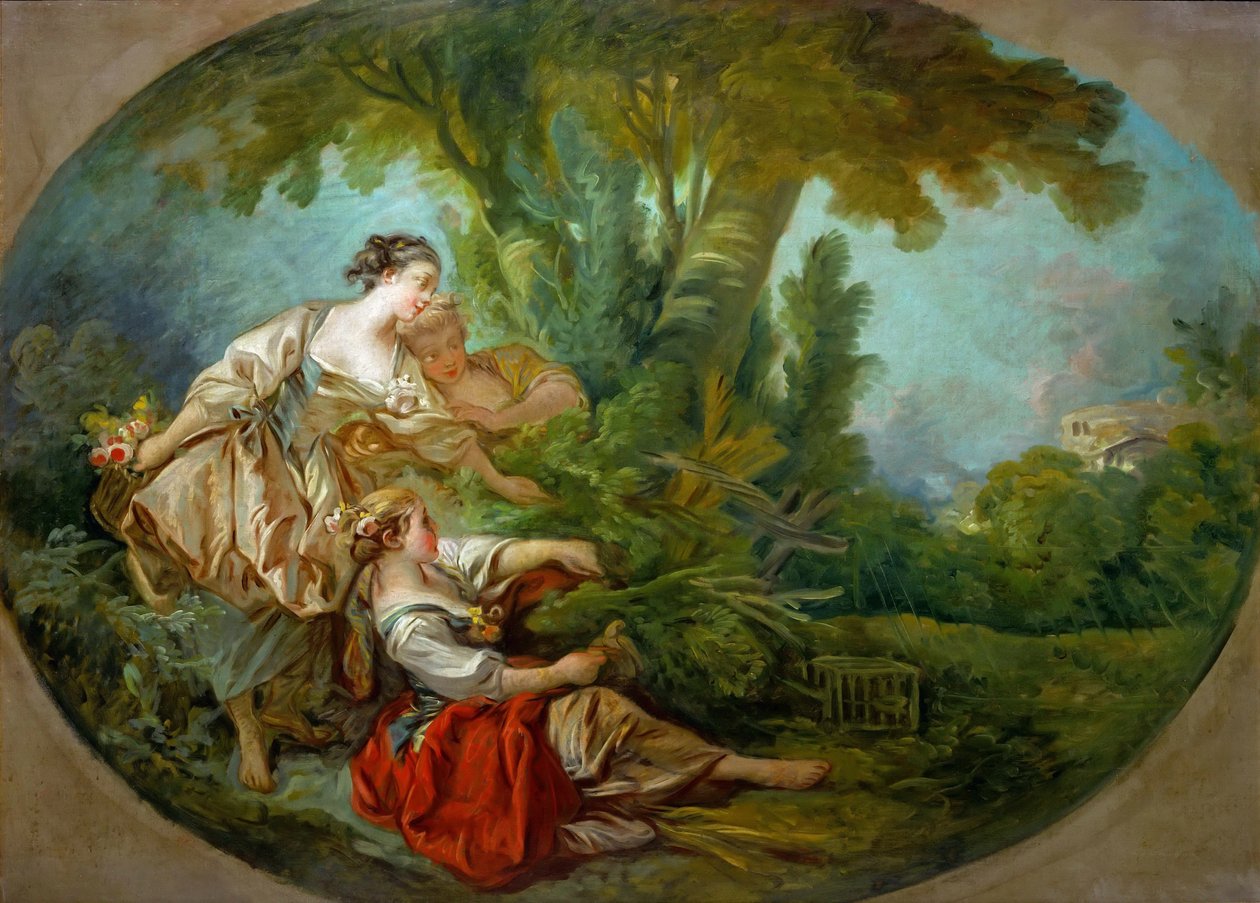 Lappeau, řekl. Lappeau, dit loiseau chycený do sítí Návnada, nazývaná také The bird cau od François Boucher