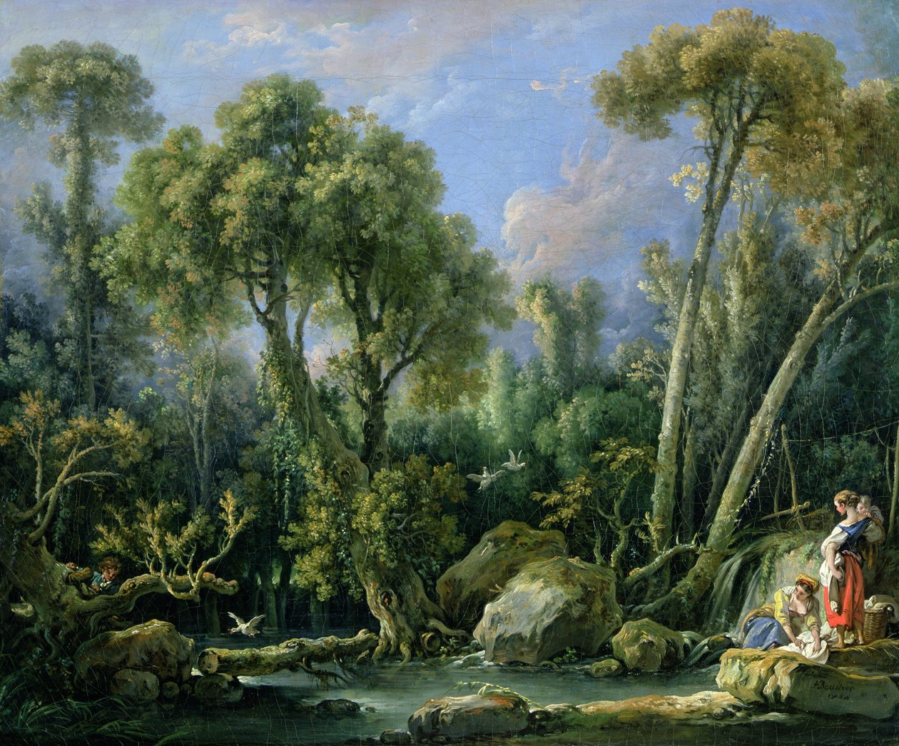 Prádelny v krajině, 1760 od François Boucher