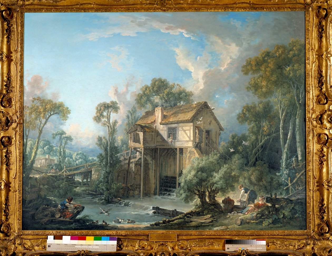 Le Moulin de Quiquengrogne v Charentonu v roce 1758 Obraz Francoise Bouchera (1703-1770) 1758 Toledo. Muzeum umění od François Boucher