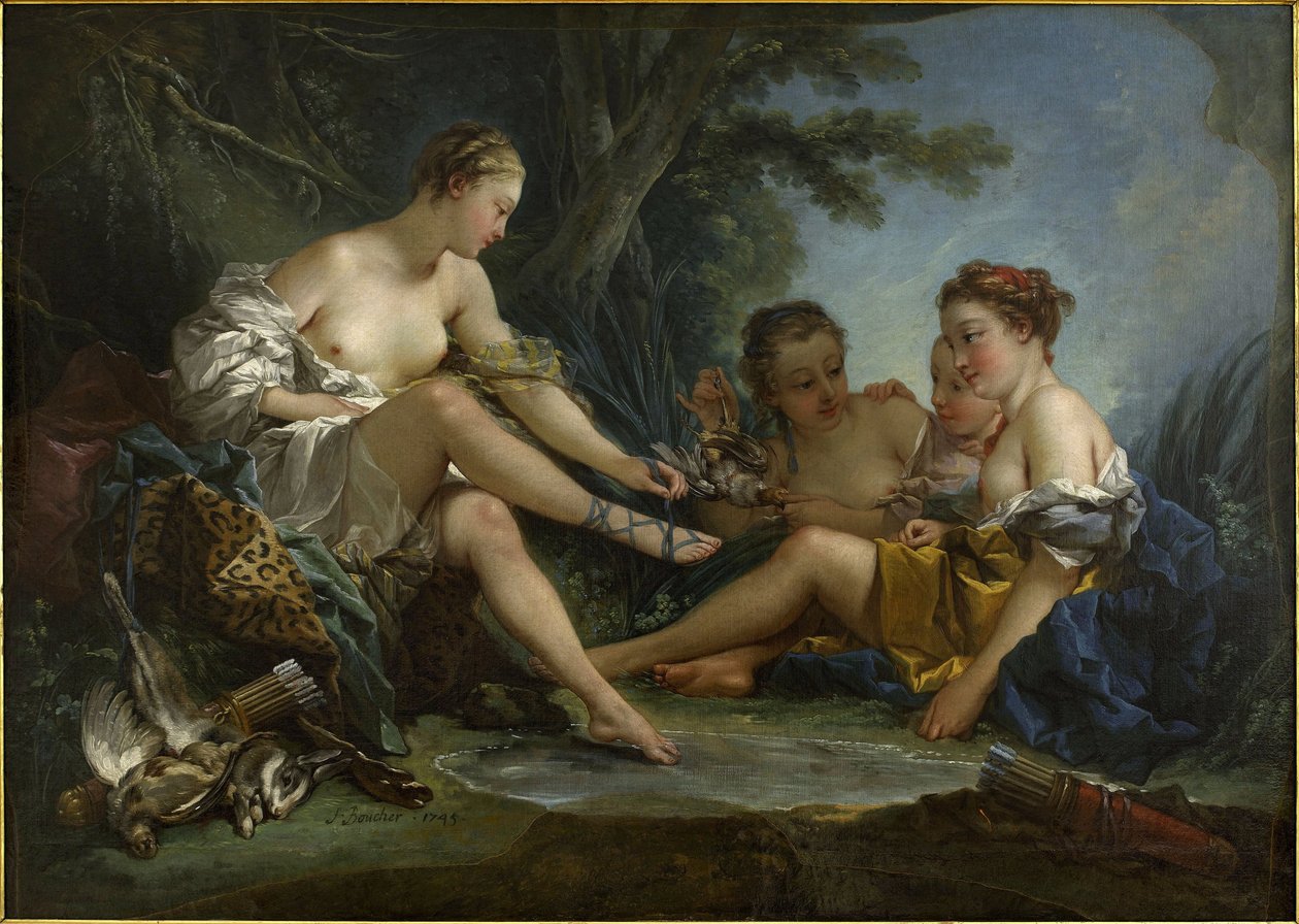 Le Repos des nymphes au retour de la chasse, známý také jako Le Retour de chasse de Diane od François Boucher
