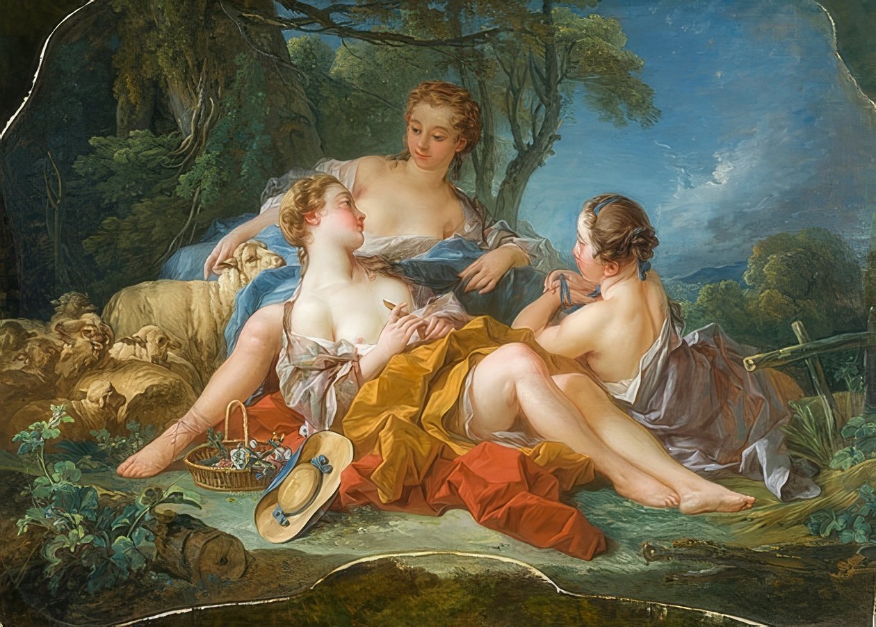 Pastorační důvěry. Um 1745 od François Boucher