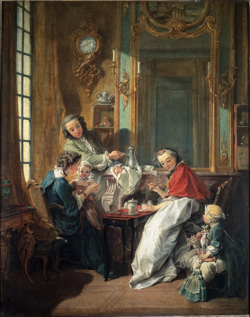 Obědová scéna v buržoazním interiéru od François Boucher