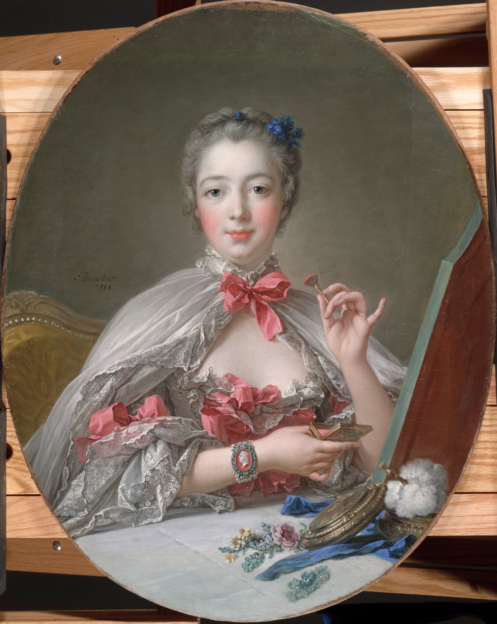 Madame de Pompadour na její toaletě, kolem roku 1760 od François Boucher