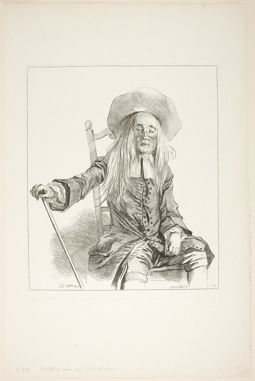 Muž sedící na židli od François Boucher