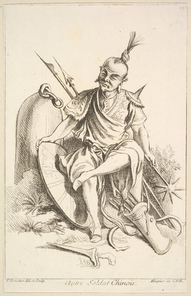 Jiný čínský voják, 1738-45. od François Boucher