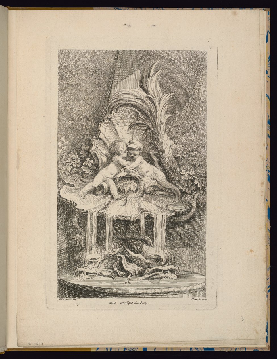 Deska 3, Receuil de Fontaines (sbírka fontán) od François Boucher