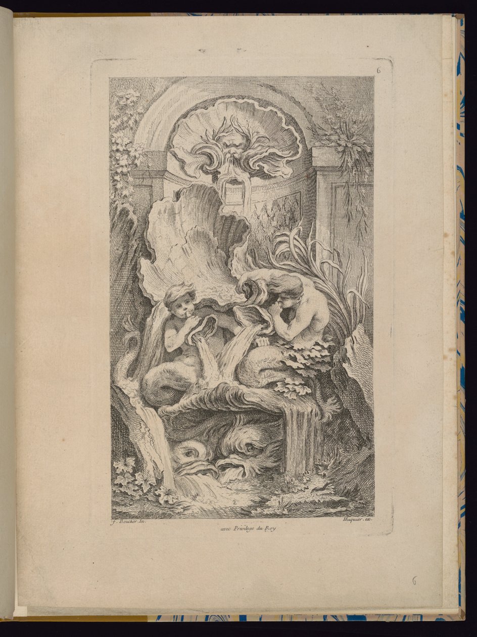 Deska 6, Receuil de Fontaines (sbírka fontán) od François Boucher