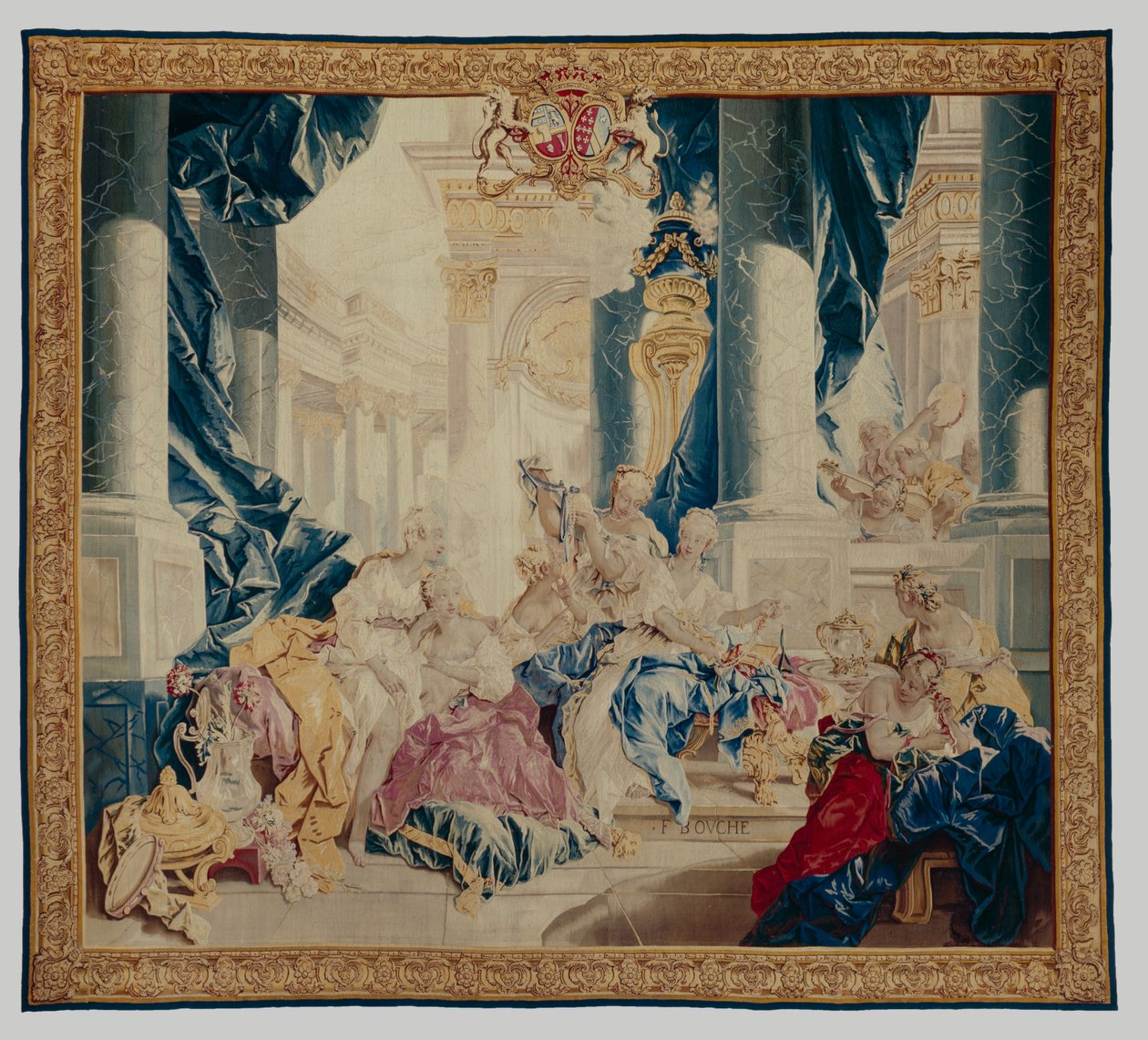 Psyché ukazuje své poklady svým sestrám, 1744-46 (vlna a hedvábí) od François Boucher