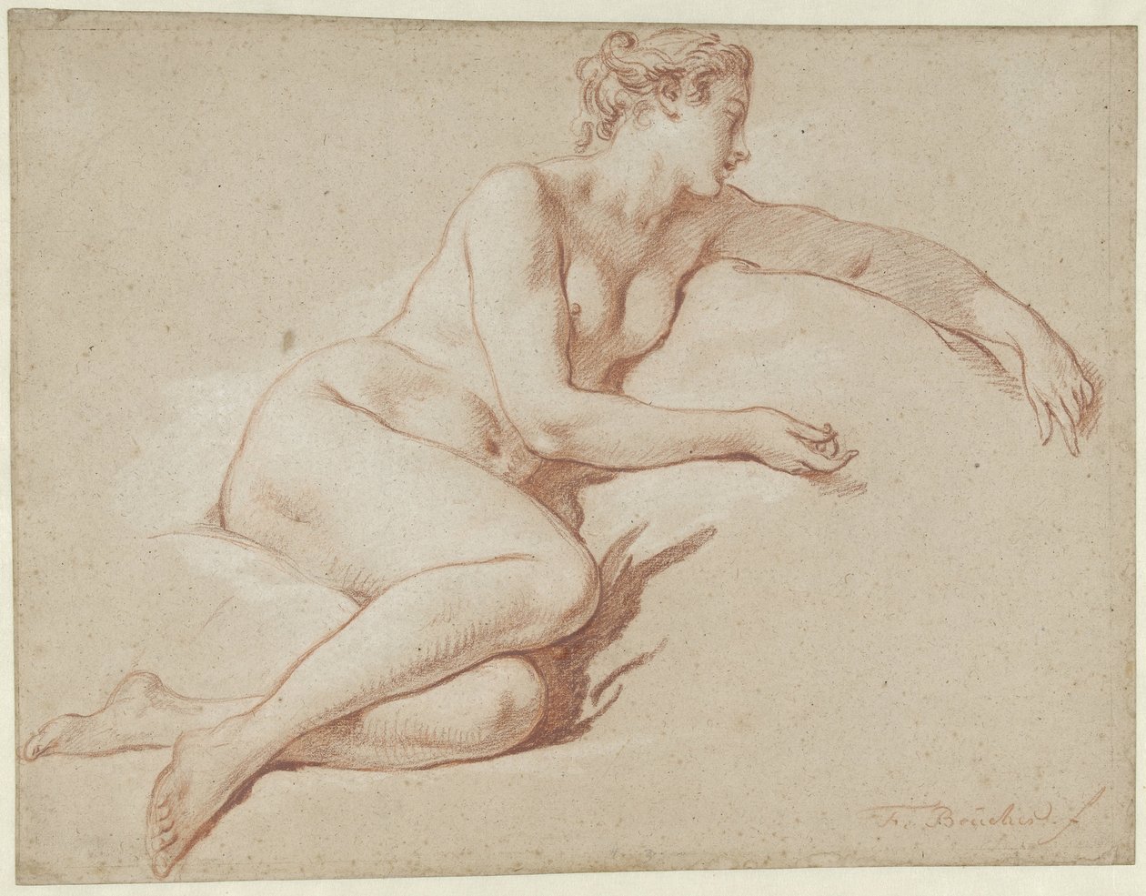 Ležící ženský akt Ležící ženský akt, otočený vpravo od François Boucher