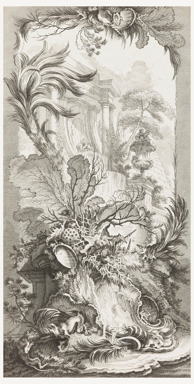 Rocaille (rokokový design), v Nové kusy pro obrazovky (Nové koncepty pro obrazovky) od François Boucher