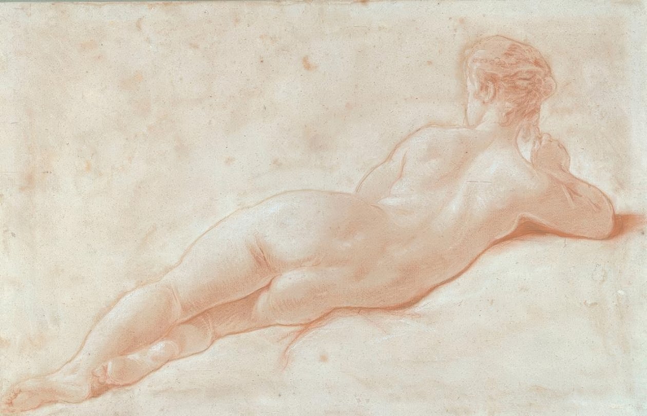 Akt ze zad ležící ženy od François Boucher