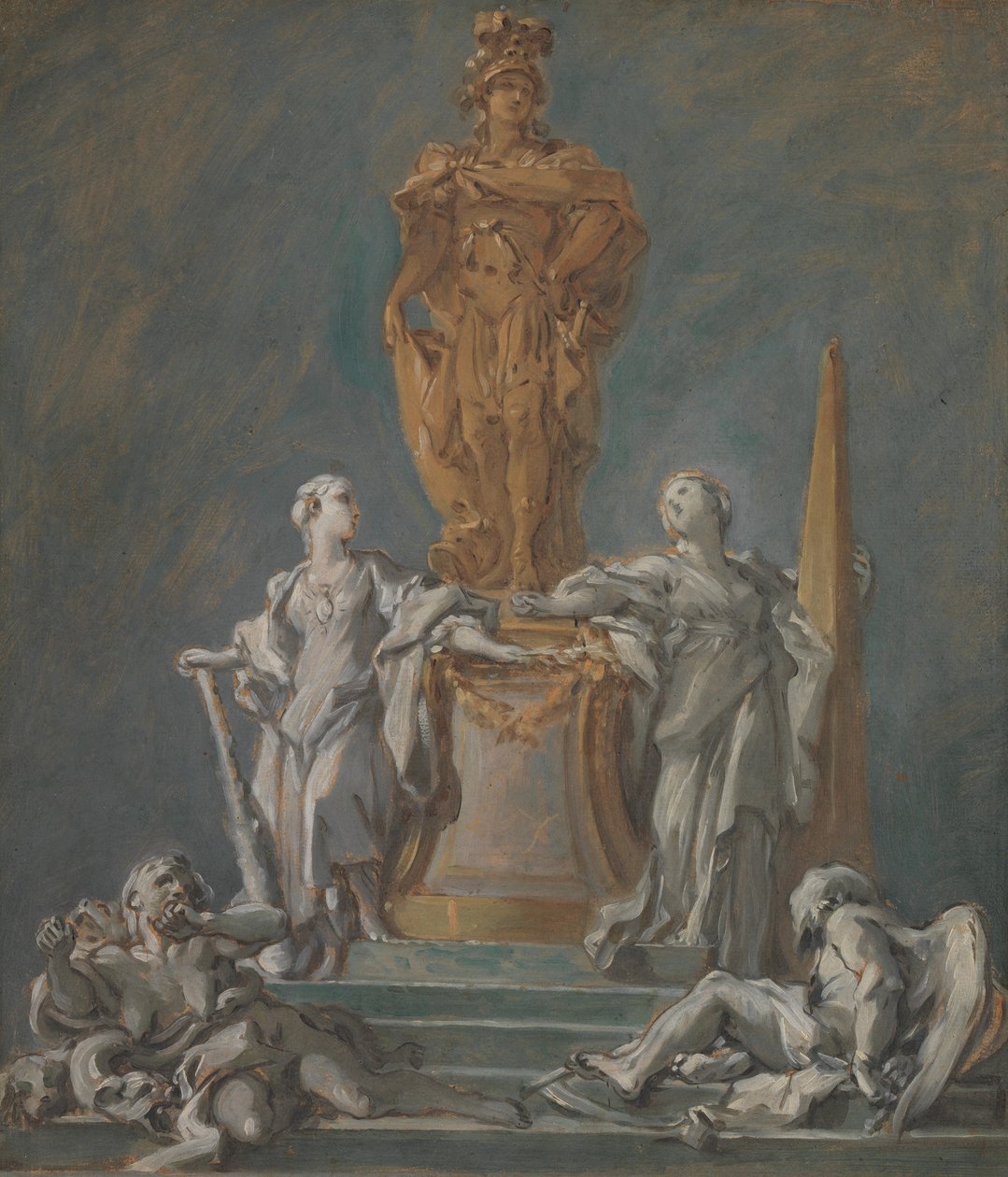 Studie pro pomník knížecí postavy. od François Boucher