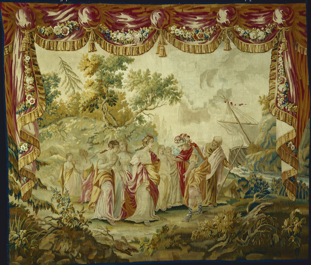 Příjezd Telemacha na ostrov Calypso, z Příběhu Telemacha, po roce 1776 od François Boucher