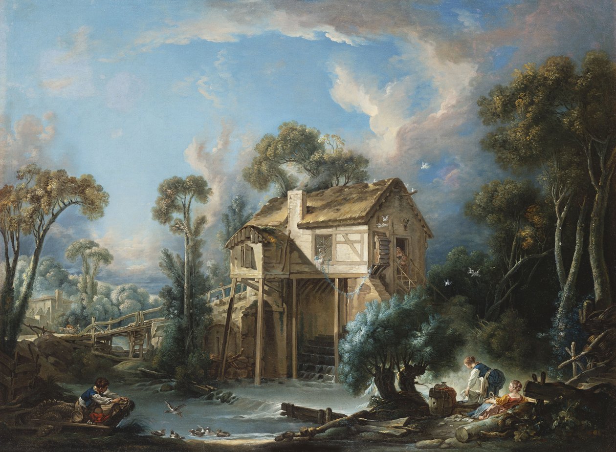 Mlýn v Charentonu, kolem roku 1756 od François Boucher