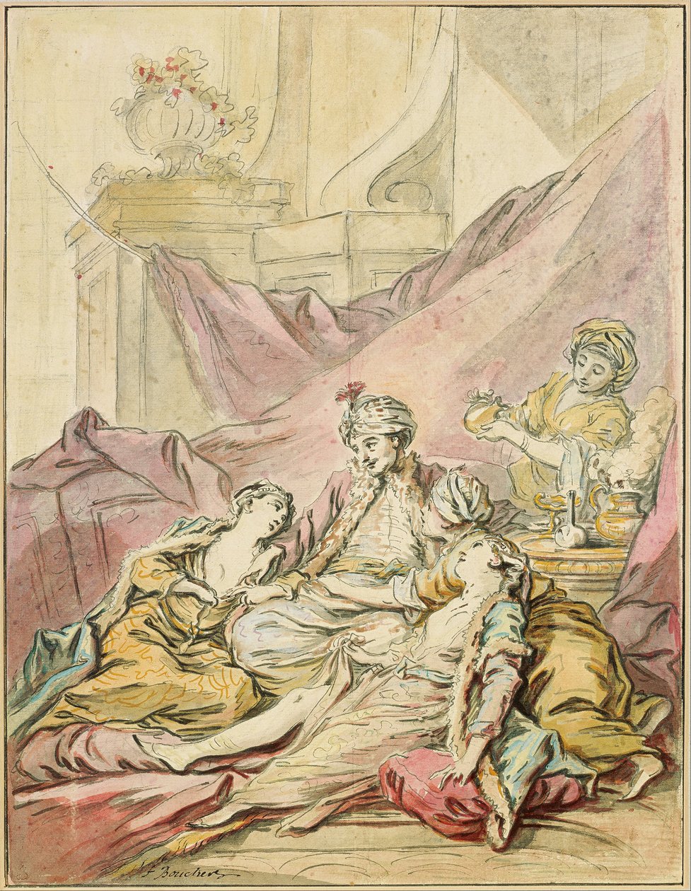 Paša ve svém harému, asi 1735-1739 od François Boucher