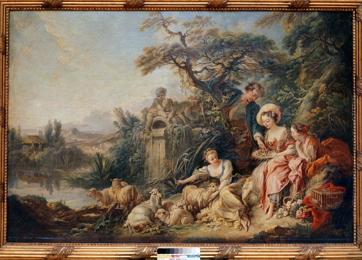 Obraz Hnízdo aneb Dárky pastýře od Francoise Bouchera (1703-1770) od François Boucher