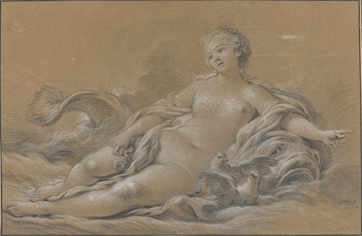 Venuše ležící na delfínovi od François Boucher