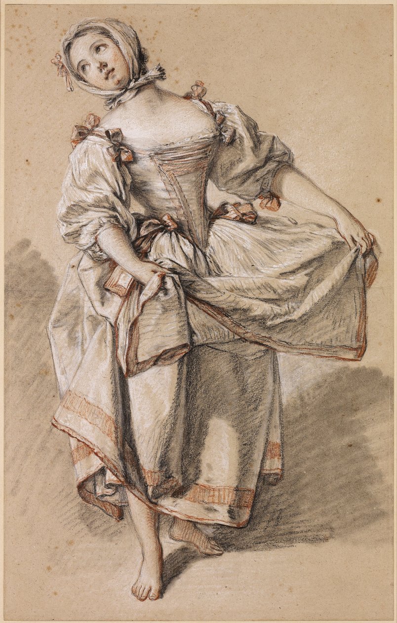 Mladá venkovská dívka tančí od François Boucher
