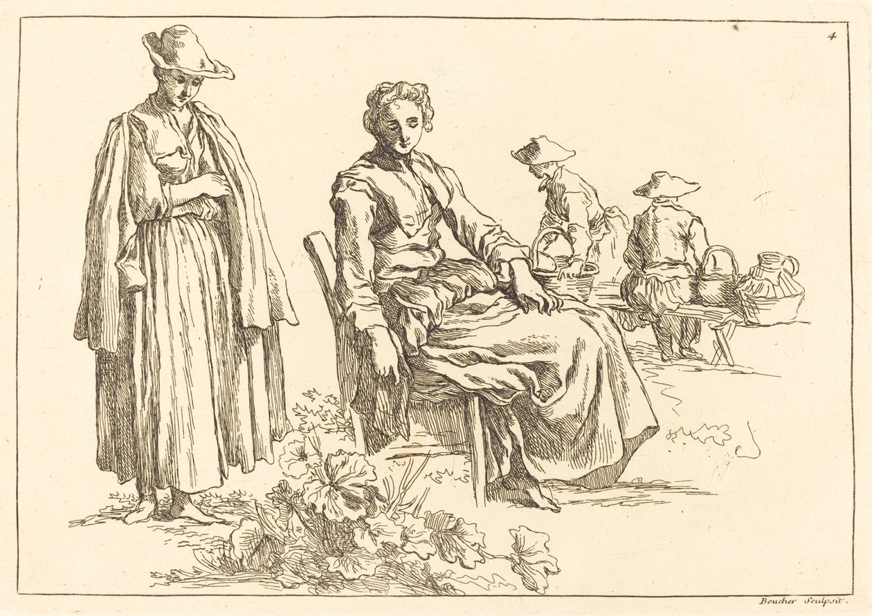 Postavy v krajině od François Boucher after Abraham Bloemaert
