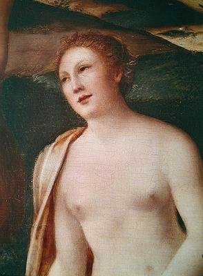 Busta nymfy, detail z Diany Bathing od François Clouet