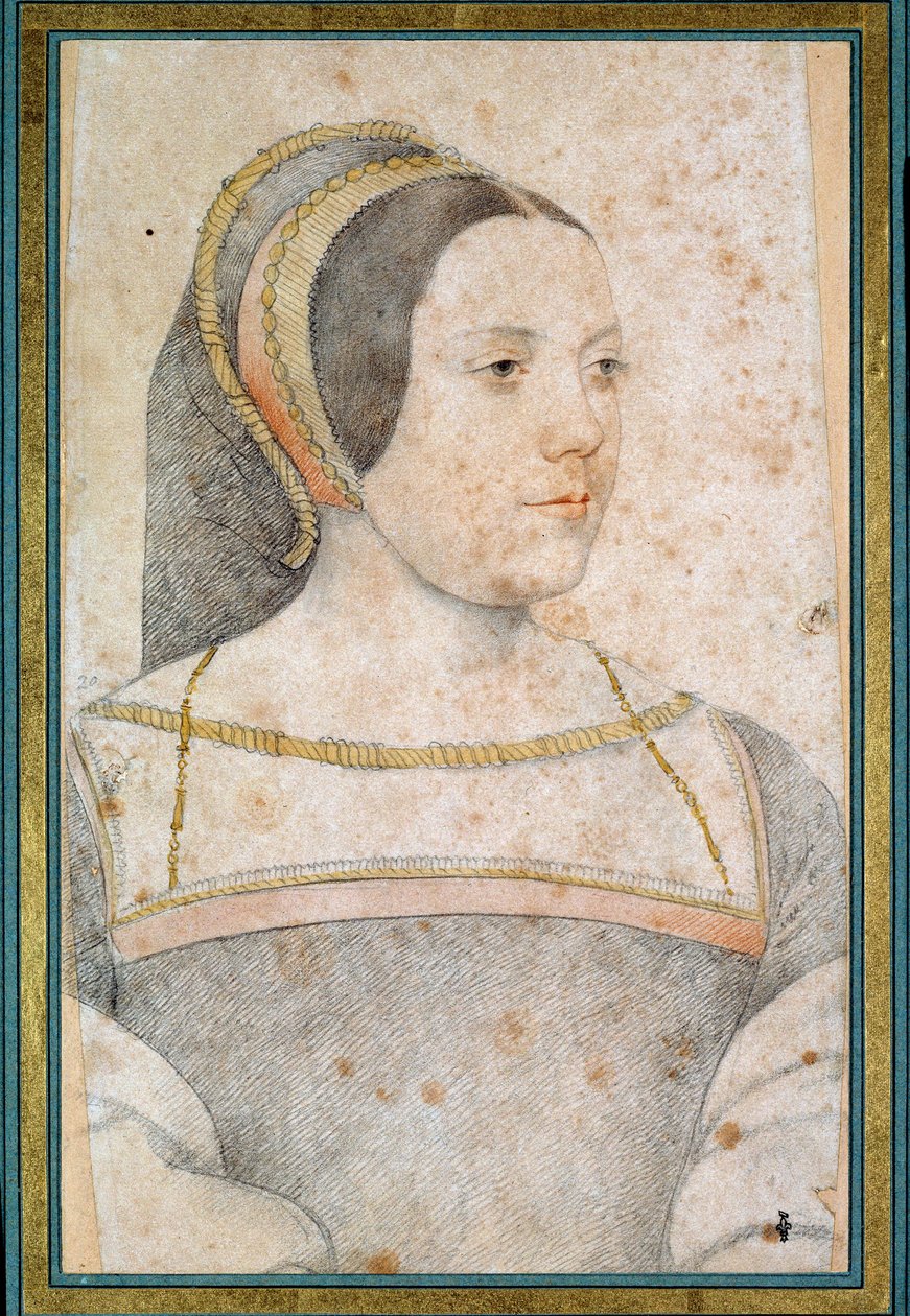 Portrét Judith z Assigny, manželky Jeana de Crequi, otce Cannaples (1502 - 1558). Kresba černým kamenem a krví od Francoise Cloueta (1515-1572) od François Clouet