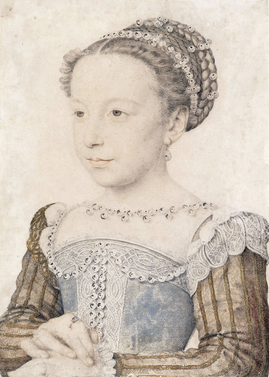 Portrét Markéty z Valois 1553-1615, cca 1559 od François Clouet
