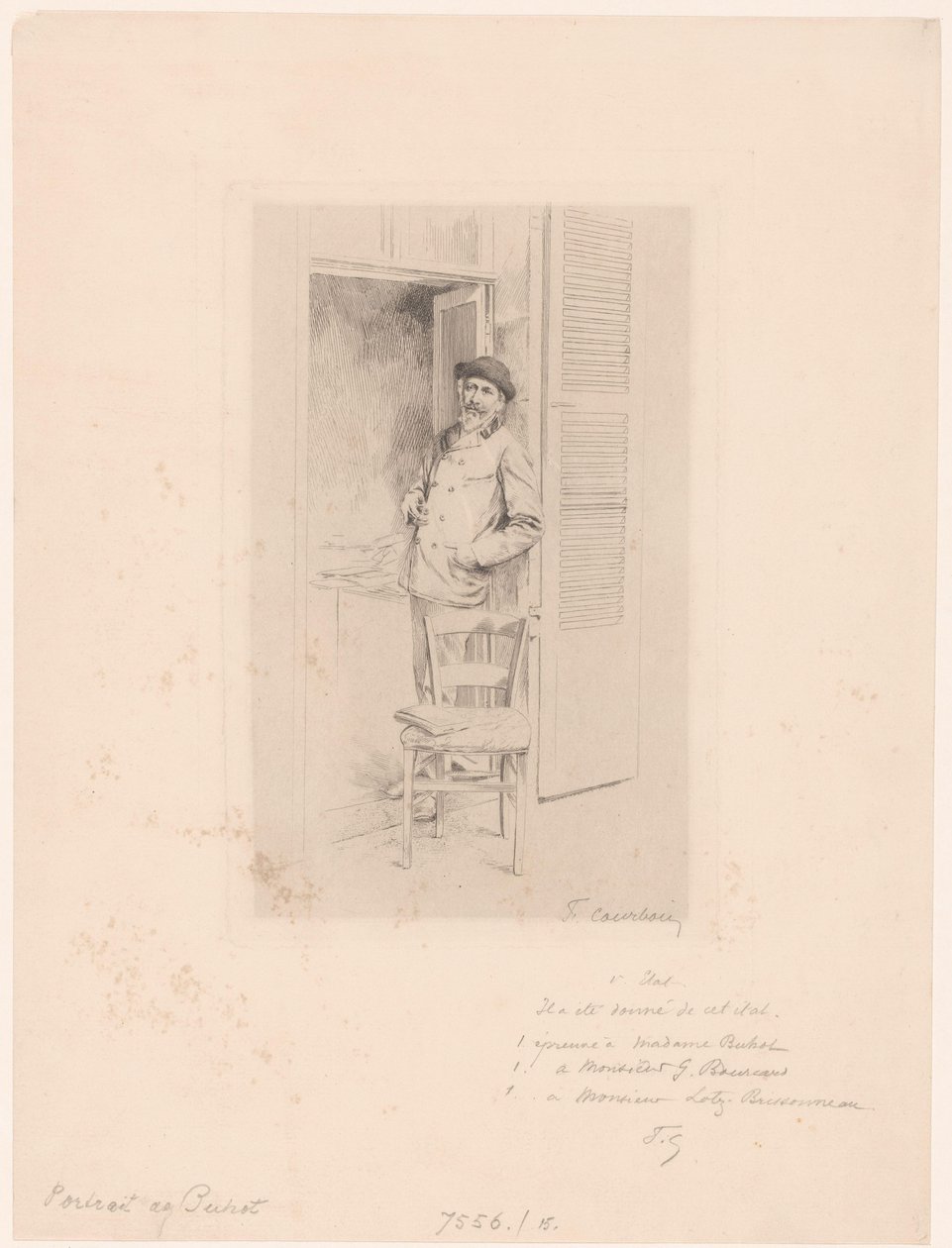 Portrét Félixe Hilaire Buhota od François Courboin (signed by artist)