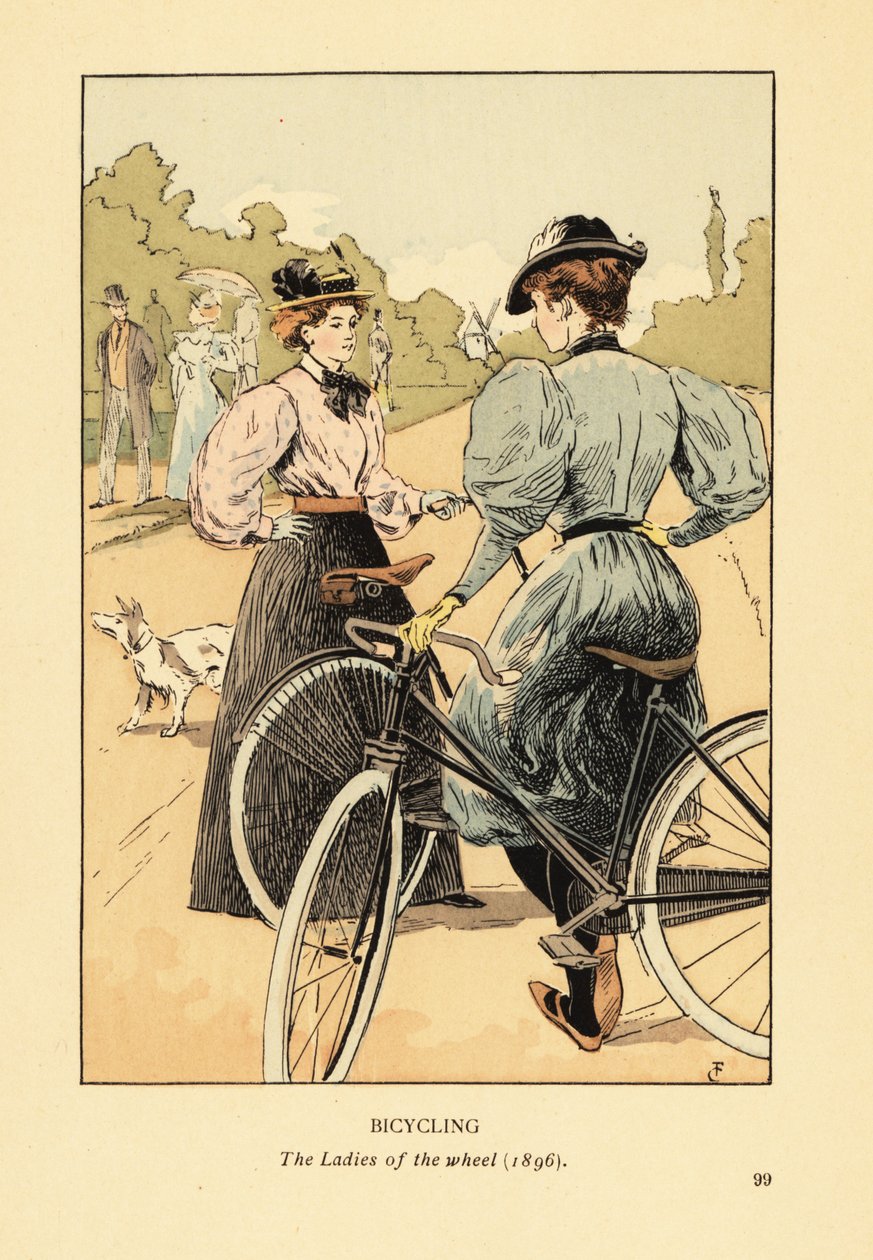 Jízda na kole, Dámy kola v roce 1896 od François Courboin