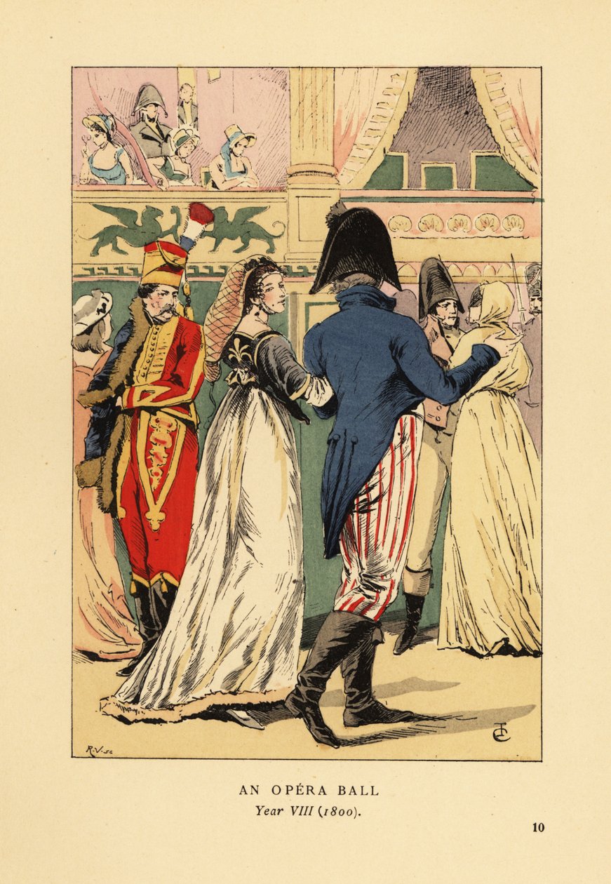 Módní hosté na maškarním plese od François Courboin