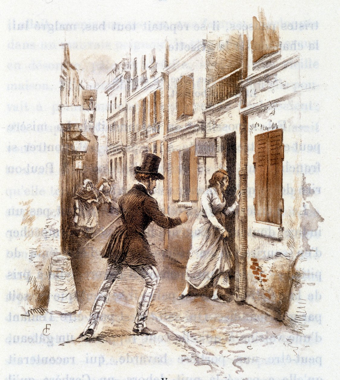 Ilustrace „“ Profile of grisette“““ nové patřící k Receuil „“ Mimi de Pinson““ od Alfreda de Musseta od François Courboin