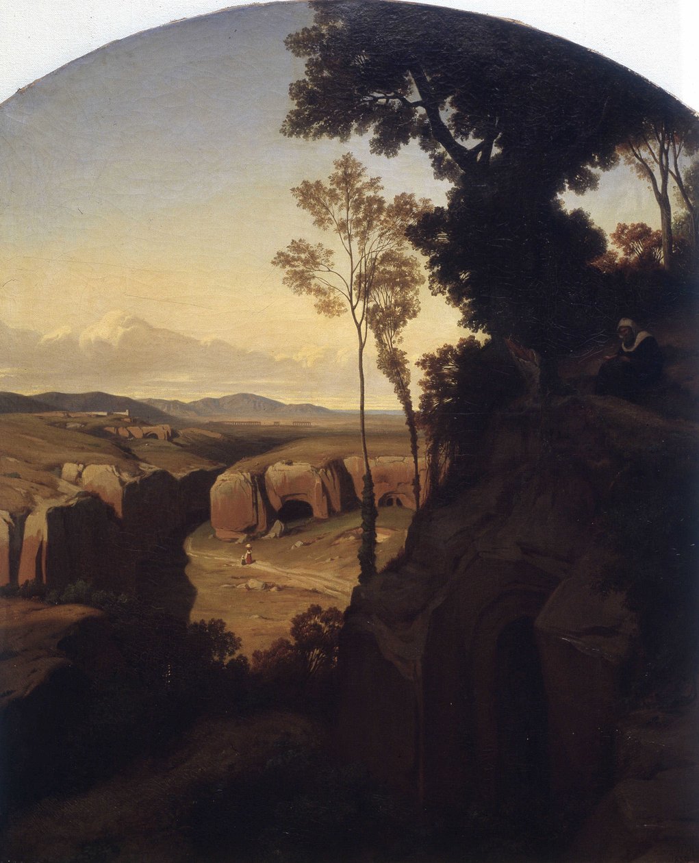Pohled na lomy Cervara poblíž Říma od François Edouard Bertin