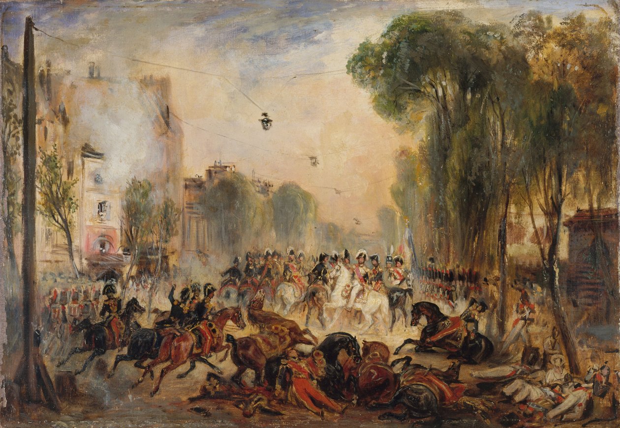 Joseph Fieschi se pokusil o atentát na francouzského krále Ludvíka Filipa I. 28. července 1835. od François Gabriel Lépaulle